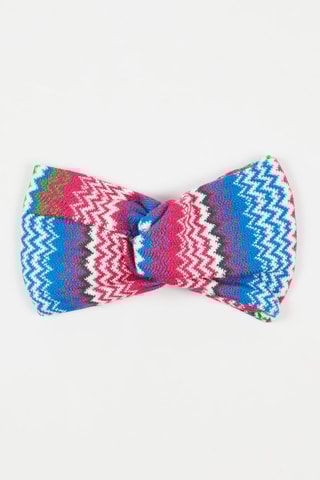 Bandeau en laine - Bleu cobalt et fuchsia