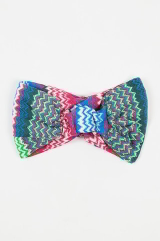 Bandeau en laine - Bleu cobalt et fuchsia