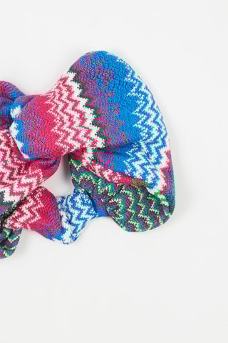 Bandeau en laine - Bleu cobalt et fuchsia