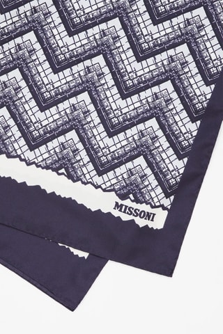 Etole en soie Bleu nuit et gris