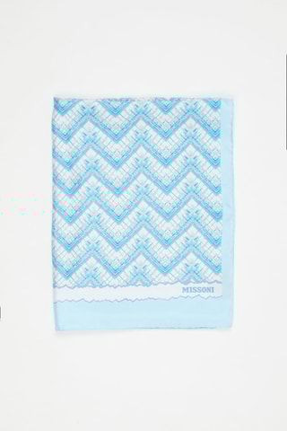 Etole en soie - Turquoise et écru