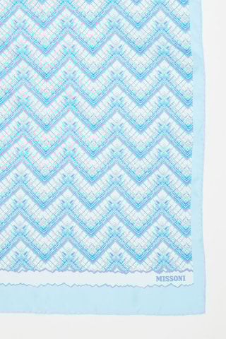 Etole en soie - Turquoise et écru