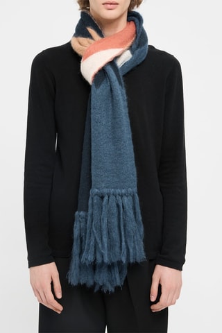 Echarpe en laine et mohair - Bleu marine