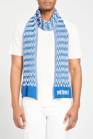 Echarpe - Bleu foncé et écru