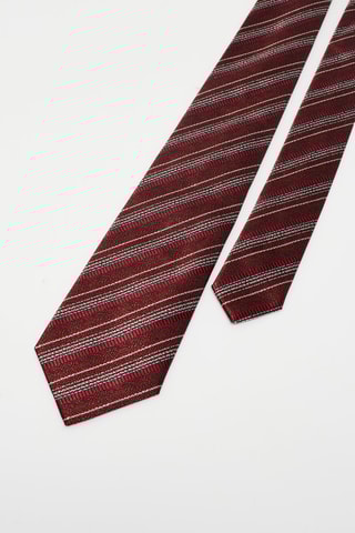 Cravate en soie Rouge foncé et blanc