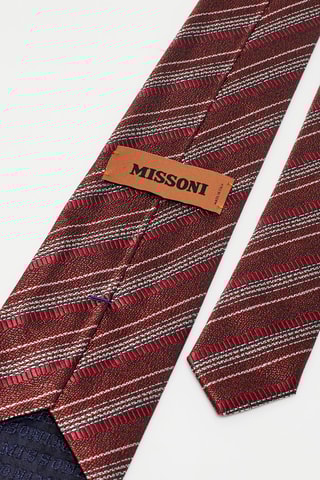 Cravate en soie Rouge foncé et blanc