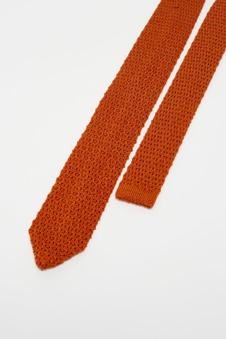 Cravate en laine et soie Orange