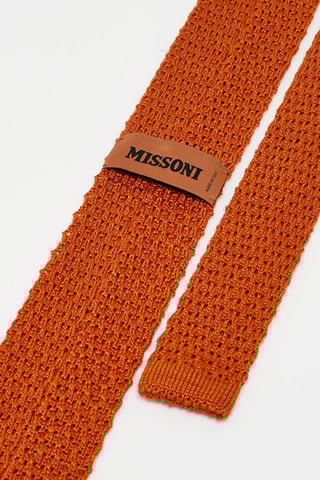 Cravate en laine et soie Orange