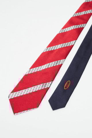 Cravate en soie Rouge et gris