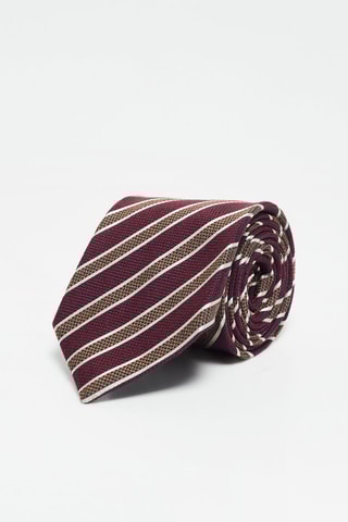 Cravate en laine et soie Bordeaux