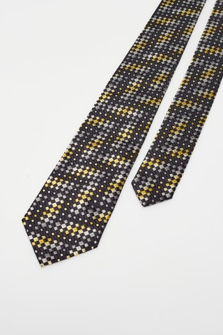 Cravate en soie Noir et jaune