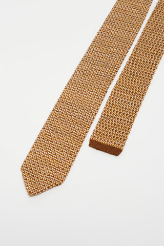 Cravate en soie Marron et orange