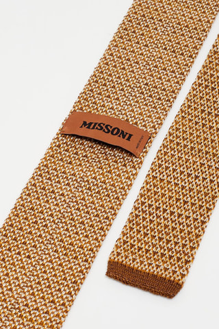 Cravate en soie Marron et orange