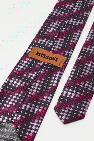 Cravate en soie Noir et fuchsia