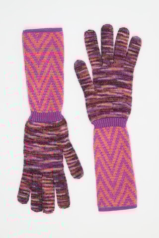 Gants en laine et mohair - Noir chiné