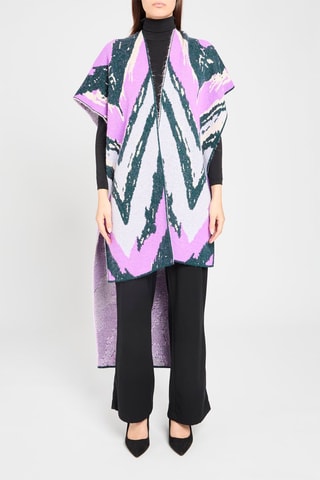 Poncho en laine vierge et alpaga - Mauve
