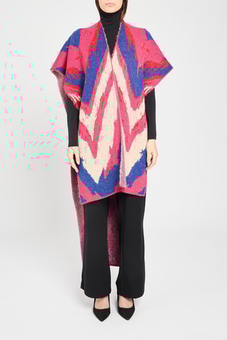 Poncho en laine et alpaga - Rouge