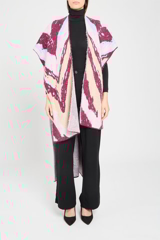 Poncho en laine et alpaga - Bordeaux