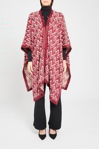 Poncho en laine - Bordeaux