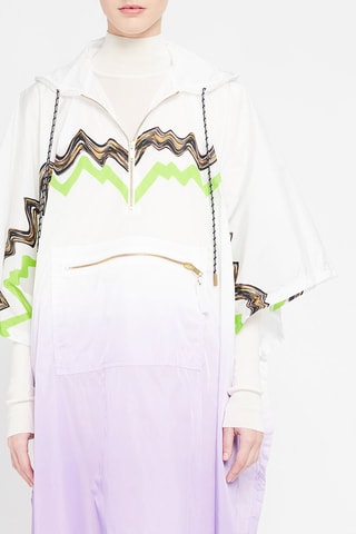 Poncho à capuche Blanc