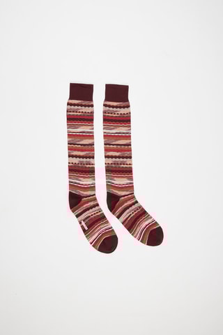 Chaussettes hautes Rouge et bordeaux