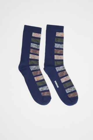 Chaussettes Bleu marine et corail