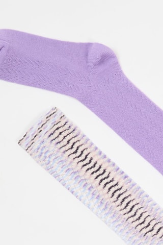 2 paires de chaussettes - Mauve et jaune