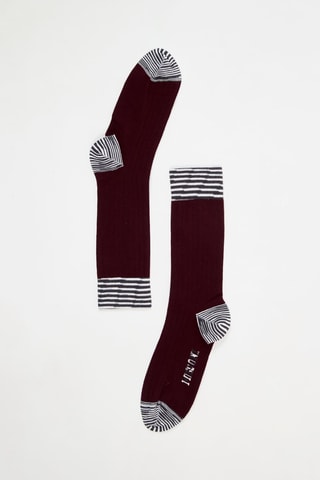 Chaussettes - Bordeaux et blanc