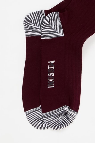 Chaussettes - Bordeaux et blanc