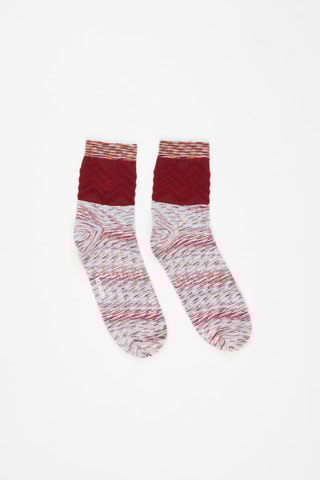 Chaussettes Bordeaux et blanc