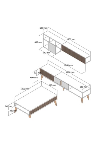 Ensemble salon Milan - 3 pièces