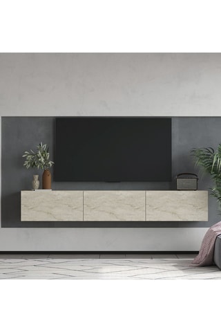 Meuble TV 3 abattants Alfa - 28,6 x 180 x 31,4 cm