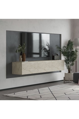 Meuble TV 3 abattants Alfa - 28,6 x 180 x 31,4 cm