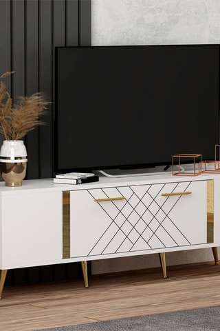 Meuble TV 1 abattant Detas - 150 x 48 x 35 cm