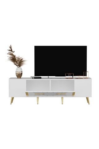 Meuble TV 1 abattant Detas - 150 x 48 x 35 cm