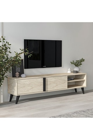 Meuble TV 2 portes Benoit - 160 x 35 x 29,6 cm