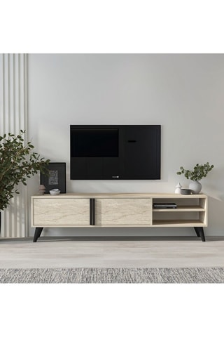 Meuble TV 2 portes Benoit - 160 x 35 x 29,6 cm