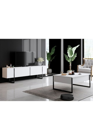 Meuble TV 2 abattants - 180 x 30 x 50 cm