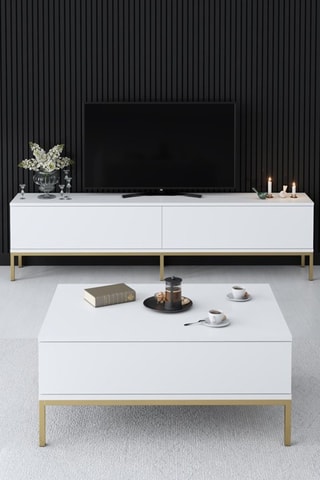 Meuble TV 2 abattants - 180 x 47 x 30 cm