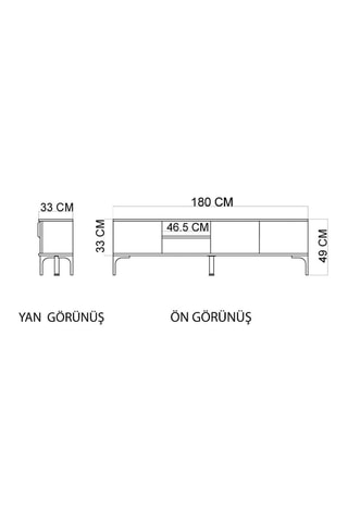 Meuble TV 3 portes Tarz - 180 x 49 x 33 cm