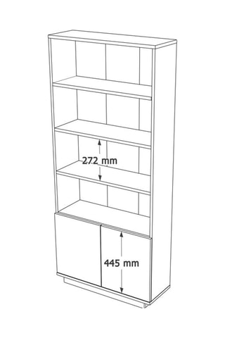 Bibliothèque 2 portes Fr16-Aw - 77,5 x 168,3 x 26,8 cm