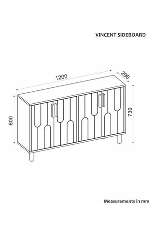 Console 4 portes Vincent et gris - 120 x 73,6 x 29,6 cm
