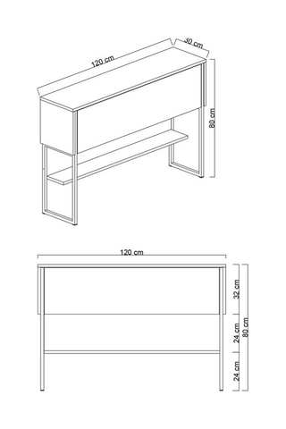 Console 1 tiroir - 120 x 80 x 30 cm