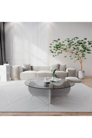 Table basse - Plateau en verre - 90 x 90 x 30 cm