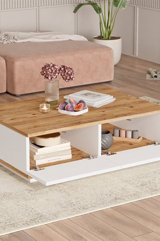 Table basse 2 abattants - 90 x 29 x 60 cm