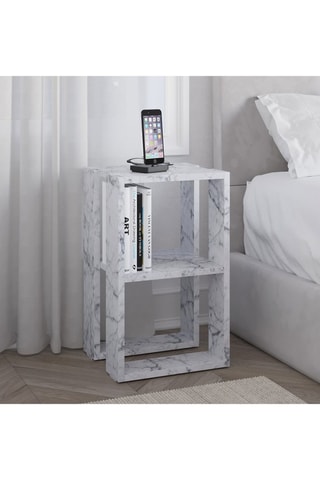 Table de chevet 2 niches Lonie - 30 x 55 x 30 cm