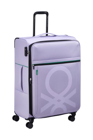 Valise grand volume Trolley Color Block - 76,5 cm - Cadenas TSA - Violet