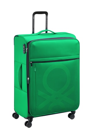 Valise grand volume Trolley Color Block - 76,5 cm - Cadenas TSA - Vert