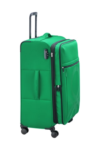 Valise grand volume Trolley Color Block - 76,5 cm - Cadenas TSA - Vert
