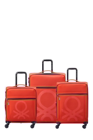 Set de 3 valises Color Block - 55/66,5/76,5 cm - Cadenas TSA - Rouge